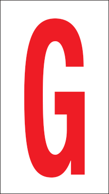 [917G] 917G - Foglio n.1 etichette adesive B/R lettera G