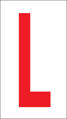 [917L] 917L - Foglio n.1 etichette adesive B/R lettera L