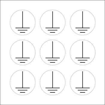 [9181A] 9181A - Foglio n. 9 etichetta adesiva simbolo terra
