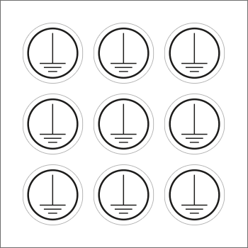 [9182A] 9182A - Foglio n. 9 etichetta adesiva simbolo terra