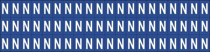 [920N] 920N - Foglio n.60 etichette adesive B/B lettera N