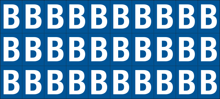 [922B] 922B - Foglio n.30 etichette adesive B/B lettera B