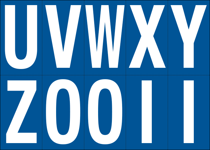 [925UZ] 925UZ - Foglio n.10 etichette adesive B/B lett.da U a Z