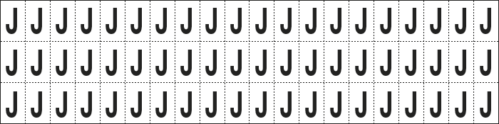 [930J] 930J - foglio n.60 etic.aut. B/N lettera J