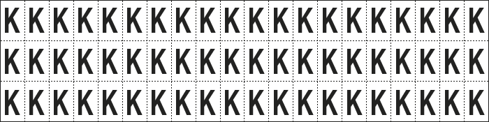 [930K] 930K - foglio n.60 etic.aut. B/N lettera K