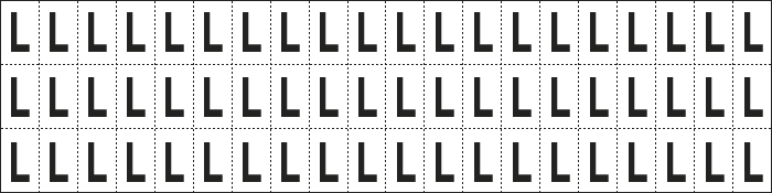 [930L] 930L - foglio n.60 etic.aut. B/N lettera L