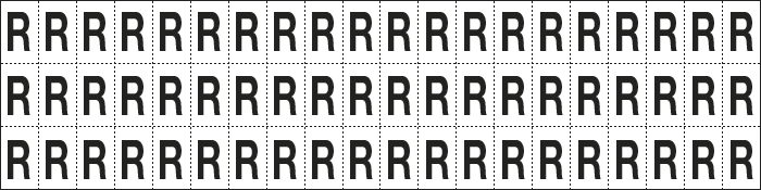 [930R] 930R - foglio n.60 etic.aut. B/N lettera R