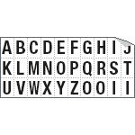 [933AZ] 933AZ - Foglio n.30 etichette adesive B/N lettere da A a Z