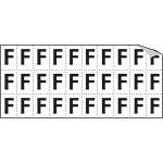 [933F] 933F - Foglio n.30 etichette adesive B/N lettera F