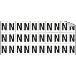 [933N] 933N - Foglio n.30 etichette adesive B/N lettera N