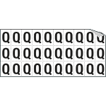 [933Q] 933Q - Foglio n.30 etichette adesive B/N lettera Q