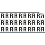 [933R] 933R - Foglio n.30 etichette adesive B/N lettera R