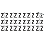 [933Z] 933Z - Foglio n.30 etichette adesive B/N lettera Z