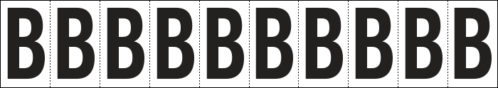 [934B] 934B - Foglio n.10 etichette adesive B/N lettera B