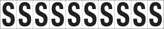 [934S] 934S - Foglio n.10 etichette adesive B/N lettera S