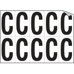 [936C] 936C - Foglio n.10 etichette autoadesive B/N lettera C