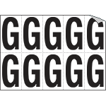 [936G] 936G - Foglio n.10 etichette autoadesive B/N lettera G