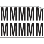[936M] 936M - Foglio n.10 etichette autoadesive B/N lettera M