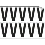 [936V] 936V - Foglio n.10 etichette autoadesive B/N lettera V