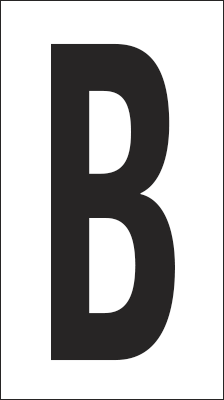 [937B] 937B - Foglio n.1 etichetta autoadesiva B/N lettera B