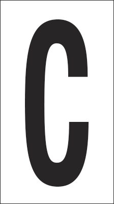 [937C] 937C - Foglio n.1 etichetta autoadesiva B/N lettera C