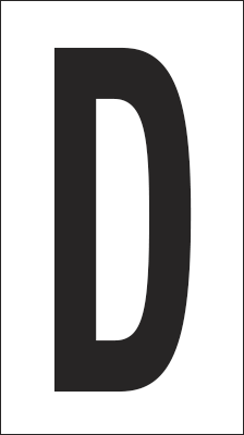 [937D] 937D - Foglio n.1 etichetta autoadesiva B/N lettera D