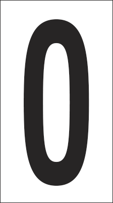 [937O] 937O - Foglio n.1 etichetta autoadesiva B/N lettera O