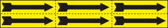 [9390CY] 9390CY - Foglio n. 6 etichette adesive giallo freccia nera
