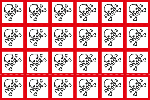 [9426C] 9426C - Foglio n.24 etichette adesive tossico