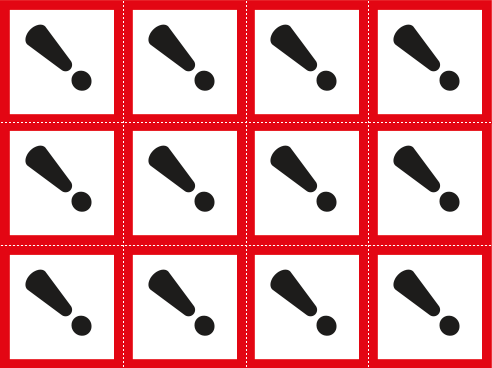 [9427B] 9427B - Foglio n.12 etichette adesive pericolo