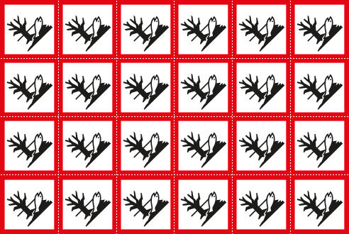 [9429C] 9429C - Foglio n.24 etichette adesive pericolo ambiente