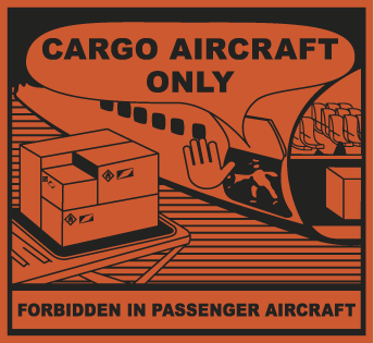 [9449E] 9449E - Etichetta adesiva CARGO AIRCRAFT ONLY