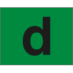 [9473G] 9473G - Etichetta verde c lettera d (circolazione deperibili)