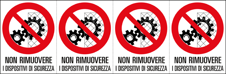 [9508B] 9508B - Foglio n. 4 etichette non rimuovere dispositivi