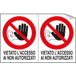 [9517A] 9517A - Foglio n. 2 etichette adesive vietato accesso