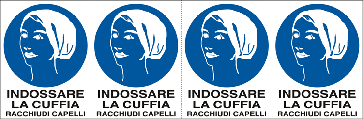[9543B] 9543B - Foglio n. 4 etichette adesive obbligo usare cuffia