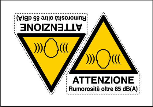 [9572A] 9572A - Foglio n. 2 etichette adesive rumorosita' superiore