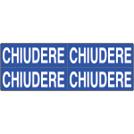 [9606BB] 9606BB - Foglio n. 4 etichette adesive fondo blu CHIUDERE