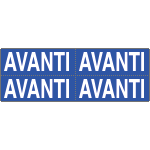 [9607BB] 9607BB - Foglio n. 4 etichette adesive fondo blu avanti