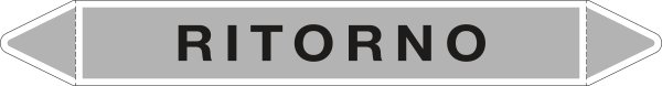 [99401A] 99401A - foglio 5 elichette per tubazioni fondo argento RITORNO