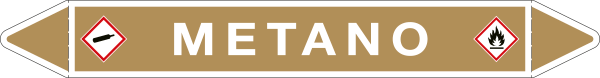 [99A231D] 99A231D - Etichetta singola autoadesiva con frecce e simboli per METANO