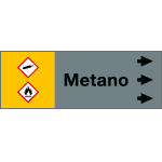 [99A231NDD] 99A231NDD - foglio da 5 etichette fondo grigio " METANO " destra