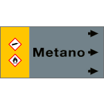 [99A231NED] 99A231NED - etichetta fondo grigio " METANO" destra
