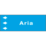 [99A240NDS] 99A240NDS - foglio da 5 etichette fondo azzurro" ARIA " sinistra