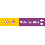 [99A351NAD] 99A351NAD - etichetta fondo viola " SODA CAUSTICA " destra