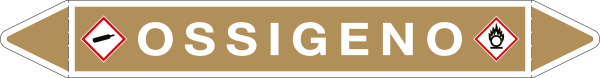 [99A380C] 99A380C - Etichetta singola autoadesiva con frecce e simboli per OSSIGENO