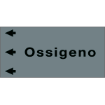 [99A380NES] 99A380NES - etichetta fondo grigio "OSSIGENO" sinistra