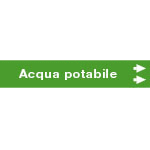 [99A672NAD] 99A672NAD - foglio da 5 etichette fondo verde "ACQUA POTABILE" dx