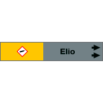[99A752NAD] 99A752NAD - foglio da 5 etichette fondo grigio"ELIO  " freccia destra