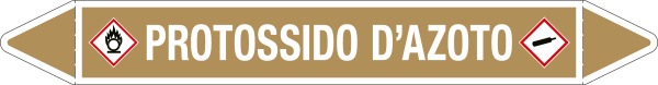 [99A871B] 99A871B - foglio da 5 etichette autoadesive con frecce+simb PROTOSSIDO DI AZOTO